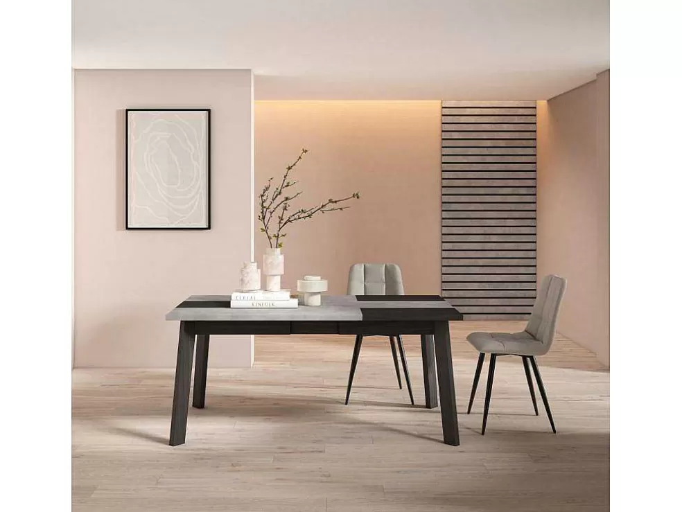Skraut Home Mesa Sala De Jantar, 170, Para 8 Péssoas, Pés De Madeira, Cimento* Mesa De Jantar