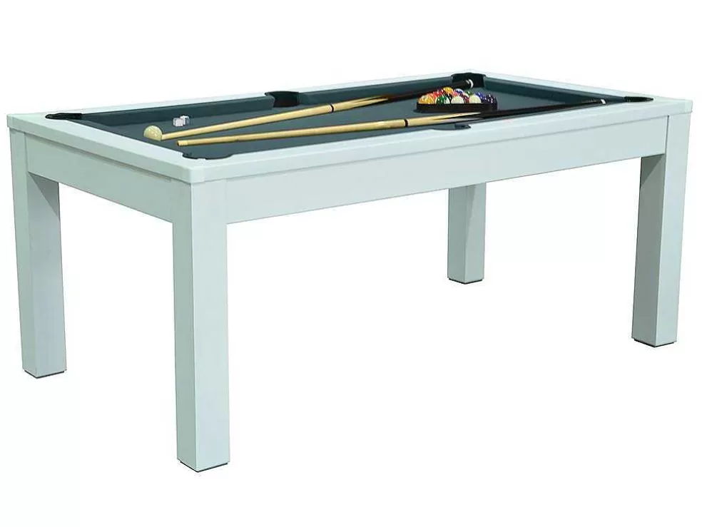Vente-unique Mesa Transformavel De Bilhar E Pingpong Cor Branca De C182 X L102 X A80 Cm - Henk* Jogo De Interior