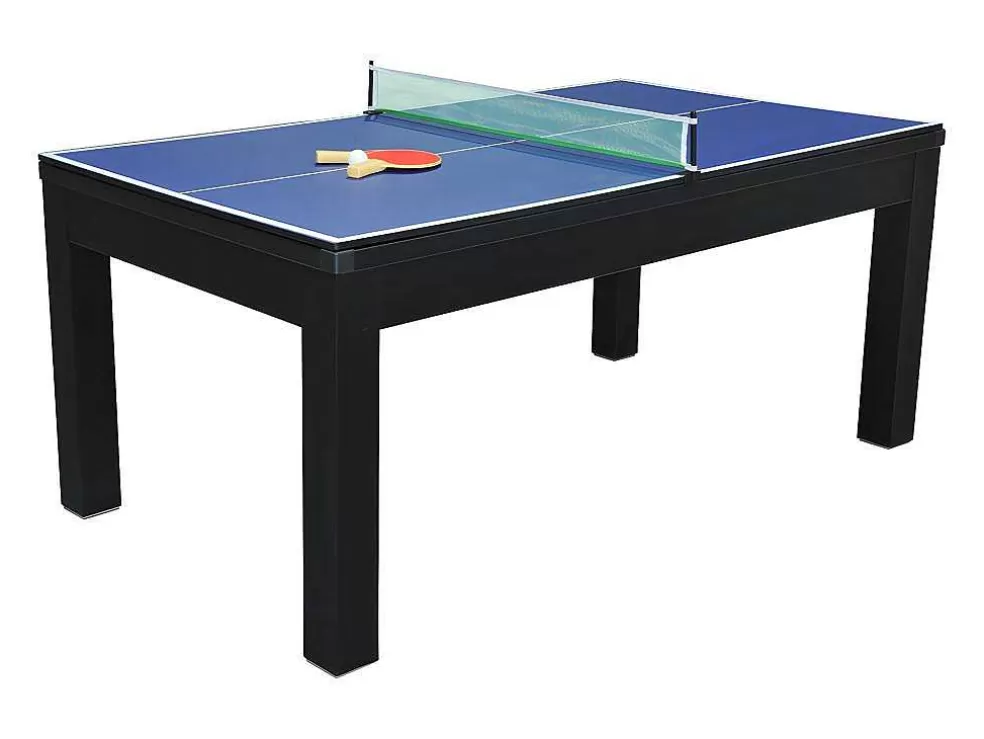 Vente-unique Mesa Transformavel De Bilhar E Ping-Pong Cor Preta De C182 X L102 X A80 Cm - Sousa* Mesa De Jantar