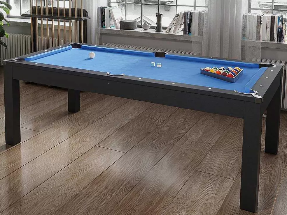 Vente-unique Mesa Transformavel De Bilhar E Ping-Pong Cor Preta De C182 X L102 X A80 Cm - Sousa* Mesa De Jantar