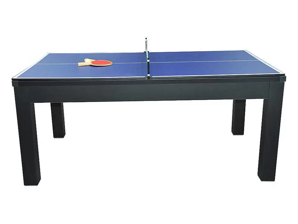 Vente-unique Mesa Transformavel De Bilhar E Ping-Pong Cor Preta De C182 X L102 X A80 Cm - Sousa* Mesa De Jantar