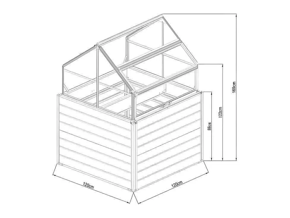 EXPERTLAND Mini Estufa Em Policarbonato E Estrutura Em Aluminio C120 X L120 X A169 Cm Antracite - Genista* Estufas De Jardim