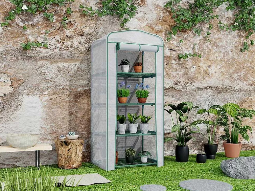 EXPERTLAND Mini Estufa Flexivel De Varanda Com Estrutura Em Aco Tigridia 0,35 M* Estufas De Jardim