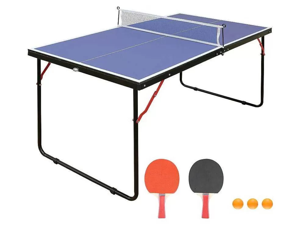 Vente-unique Mini Mesa De Pingue-Pongue Com Raquetes, Bolas E Rede C137 X L76 X A67 Cm - Denis* Jogo De Exterior
