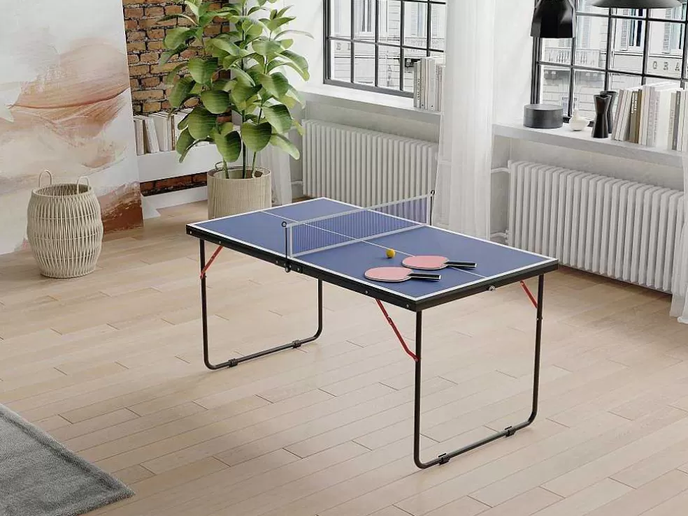 Vente-unique Mini Mesa De Pingue-Pongue Com Raquetes, Bolas E Rede C137 X L76 X A67 Cm - Denis* Jogo De Exterior