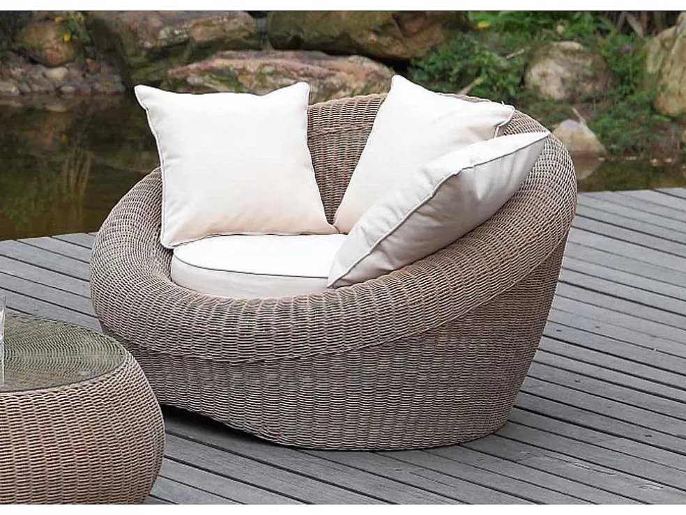 MYLIA Mobiliário De Jardim Em Resina Entrancada Caramel: Sofá, 2 Cadeiroes E Mesa De Centro - Whiteheaven* Conjunto Relax De Jardim
