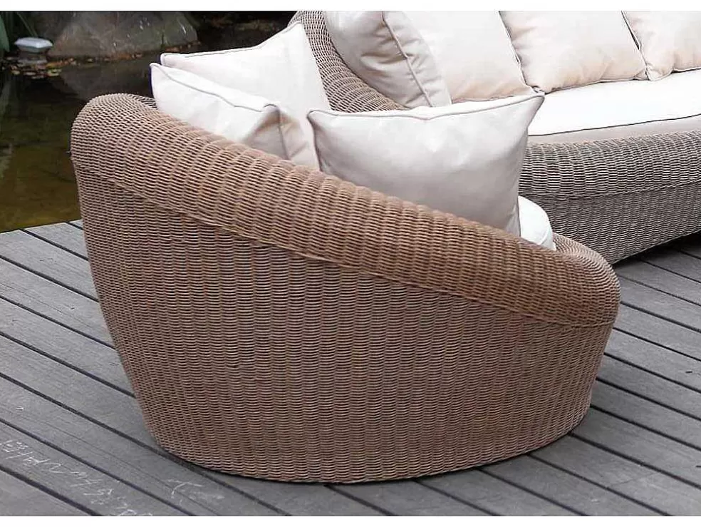 MYLIA Mobiliário De Jardim Em Resina Entrancada Caramel: Sofá, 2 Cadeiroes E Mesa De Centro - Whiteheaven* Conjunto Relax De Jardim