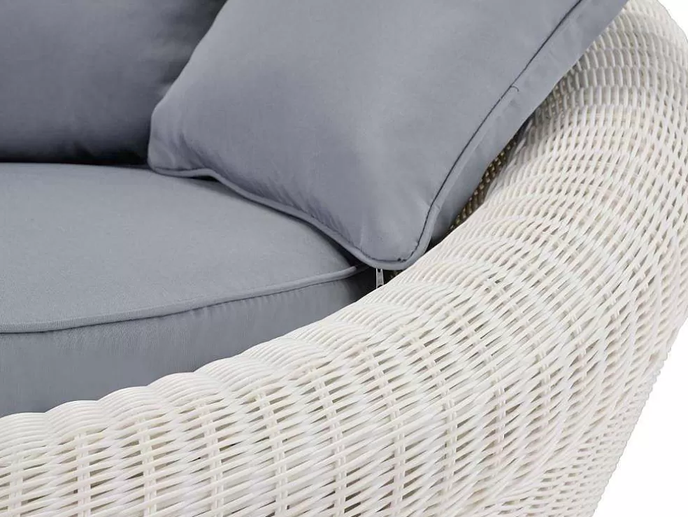 MYLIA Mobiliário De Jardim Em Resina Entrancada Cru: Sofá, 2 Cadeiroes E Mesa De Centro - Whiteheaven* Conjunto Relax De Jardim