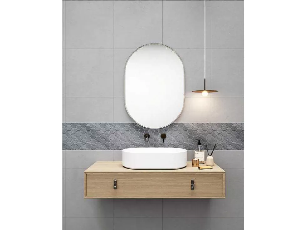 BRICOSOL Mosaico De Chao E De Parede Em Marmore Cinza Antracite Pack De 1 M - Caralis* Mosaico