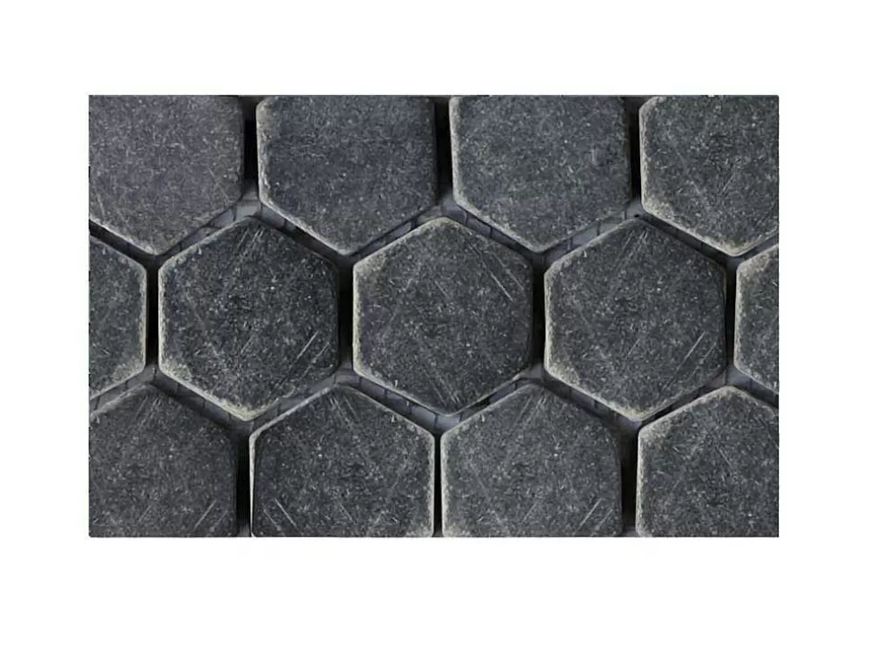 BRICOSOL Mosaico De Chao E De Parede Em Marmore Cinza Antracite Pack De 1 M - Caralis* Mosaico