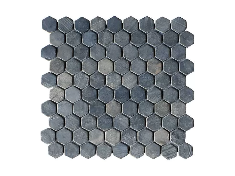 BRICOSOL Mosaico De Chao E De Parede Em Marmore Cinza Antracite Pack De 1 M - Caralis* Mosaico