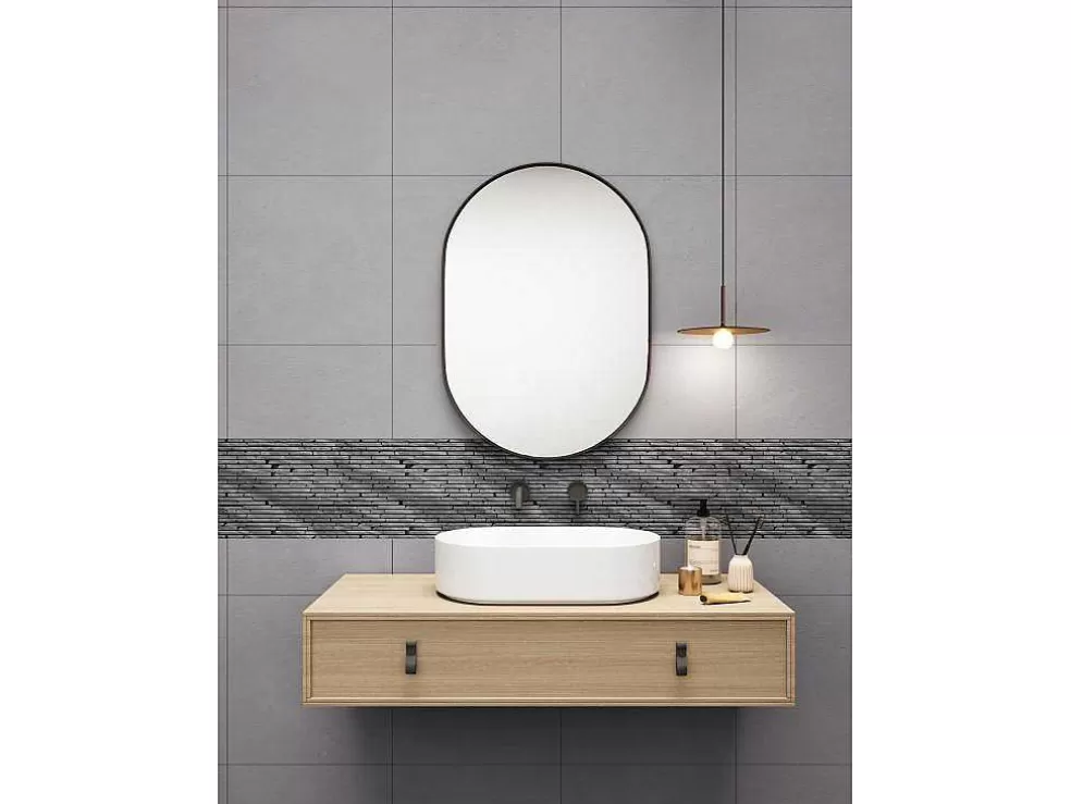 BRICOSOL Mosaico De Chao E De Parede Em Marmore Cinza Antracite Pack De 1 M - Moyali* Mosaico