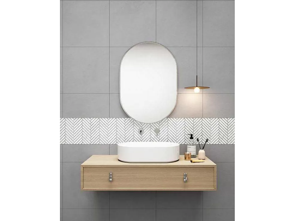 BRICOSOL Mosaico De Chao E De Parede Em Marmore Cor Creme Pack De 1 M - Mandros* Mosaico