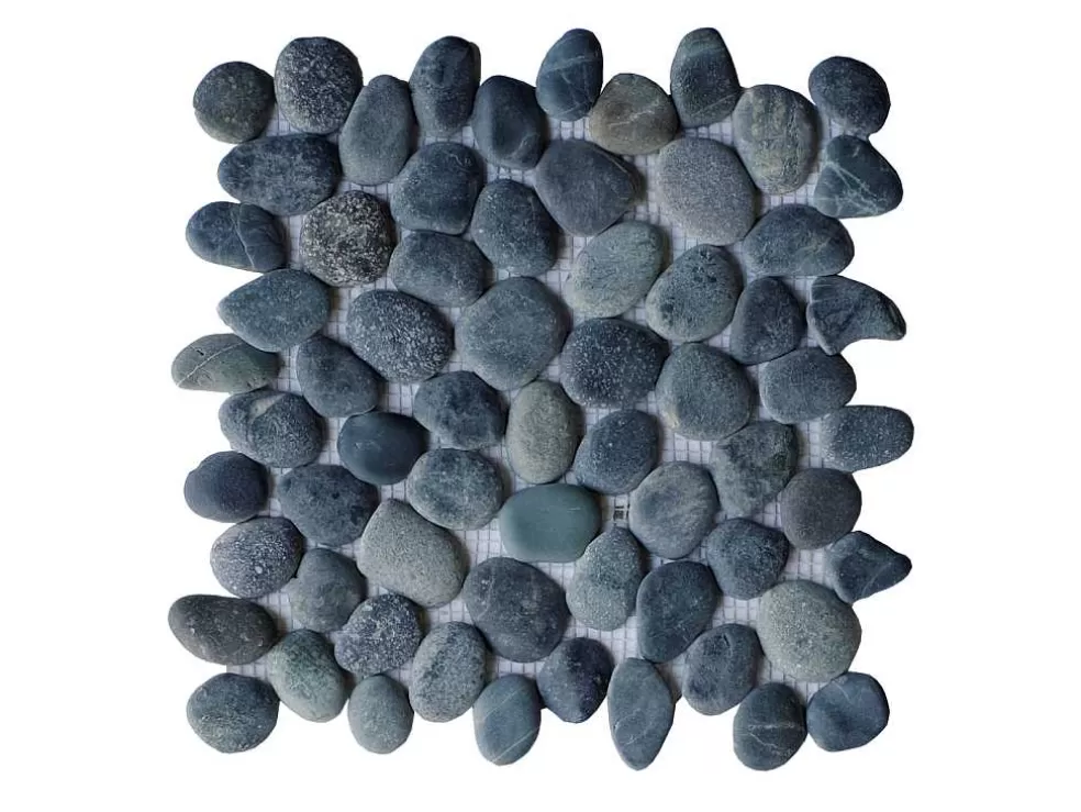 BRICOSOL Mosaico De Chao E De Parede Seixos Naturais Cinza Antracite Pack De 1 M - Ola* Mosaico