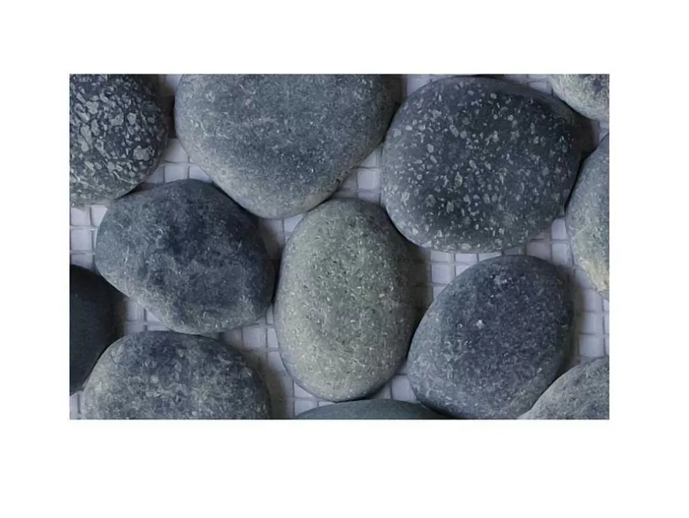 BRICOSOL Mosaico De Chao E De Parede Seixos Naturais Cinza Antracite Pack De 1 M - Ola* Mosaico