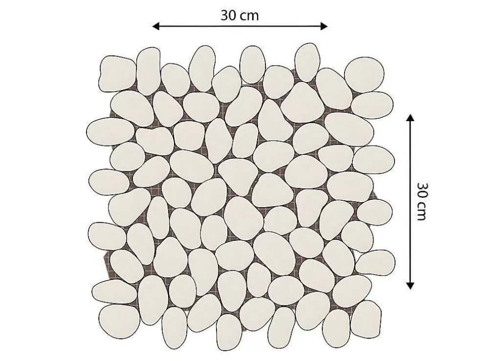 BRICOSOL Mosaico De Chao E Parede Ola Em Seixos Naturais - Creme - Pack De 1 M* Mosaico