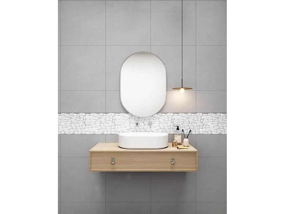 BRICOSOL Mosaico De Chao E Parede Poesy Em Marmore Natural - Creme - Pack De 1 M* Mosaico