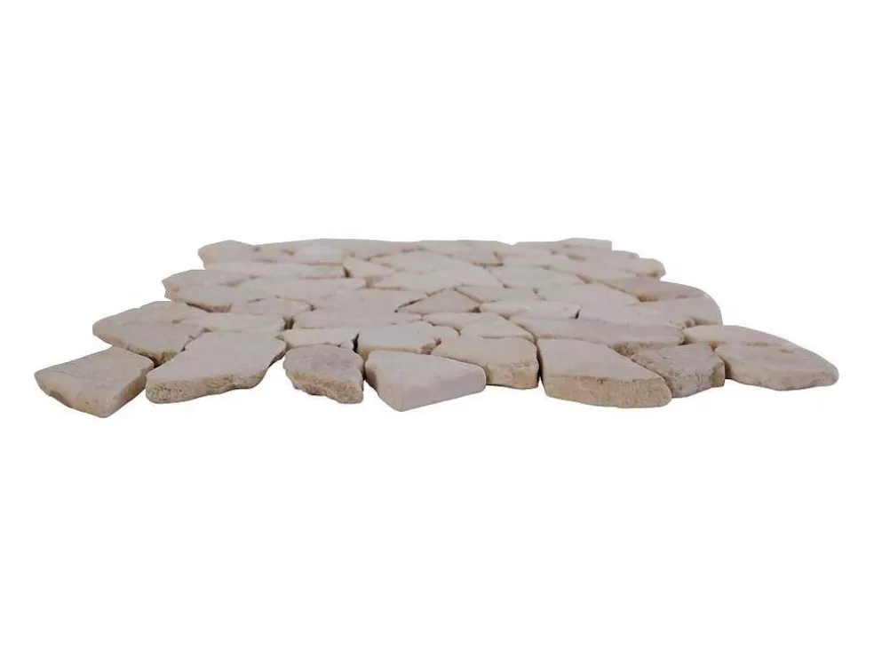 BRICOSOL Mosaico De Chao E Parede Poesy Em Marmore Natural - Creme - Pack De 1 M* Mosaico