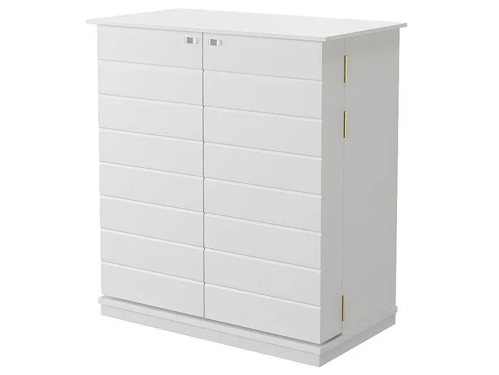 Vente-unique Móvel Bar Gordon - Seringueira E Mdf - Cor Branco* Móvel De Bar