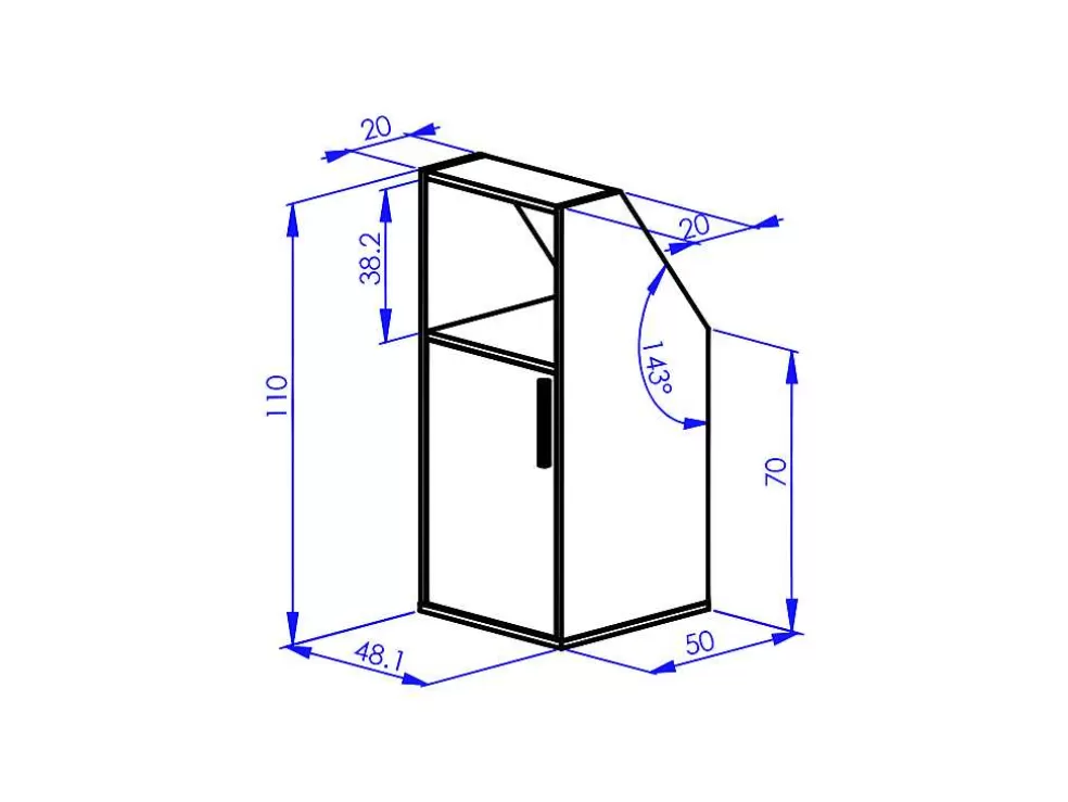 Vente-unique Móvel Com Inclinacao 3 Portas E 1 Nicho Branco E Natural - Adezio* Arrumação E Acessórios De Quarto