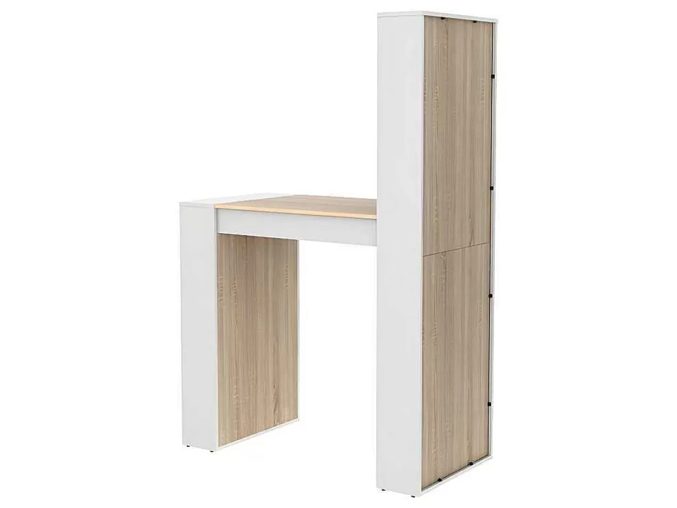 Vente-unique Móvel De Bar Com Espacos De Arrumação Em Mdf Cor Natural E Branco - Skarn* Móvel De Bar