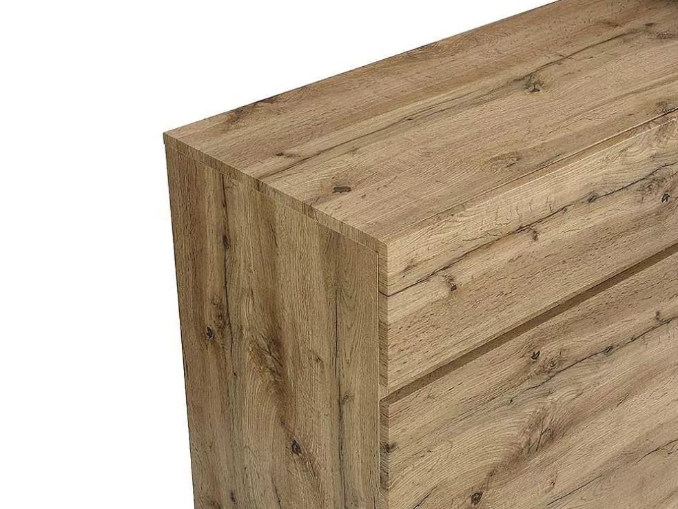 Vente-unique Móvel De Bar Giratorio Com 2 Portas, 1 Gaveta E 1 Nicho Em Mdf Cor Carvalho E Preto - Eldir* Móvel De Bar