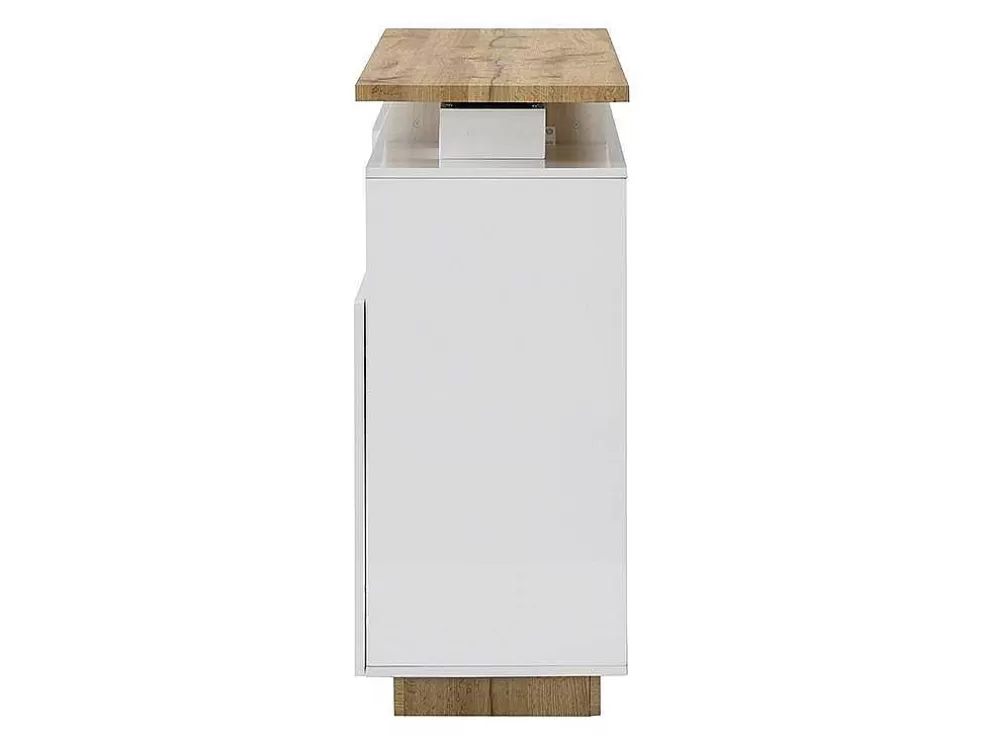 Vente-unique Móvel De Bar Giratorio Com 2 Portas, 1 Gaveta E 1 Nicho Em Mdf Lacado A Branco E Carvalho - Eldir* Móvel De Bar
