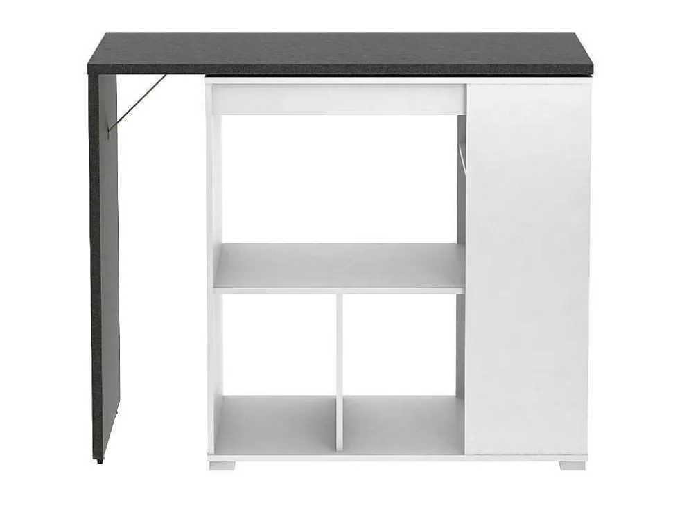 Vente-unique Móvel De Bar Giratorio Saturne - Branco E Cinza Cimento* Móvel De Bar