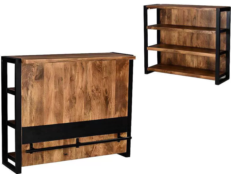 Vente-unique Móvel De Bar Harlem - Madeira De Mangueira E Metal - Natural* Móvel De Bar