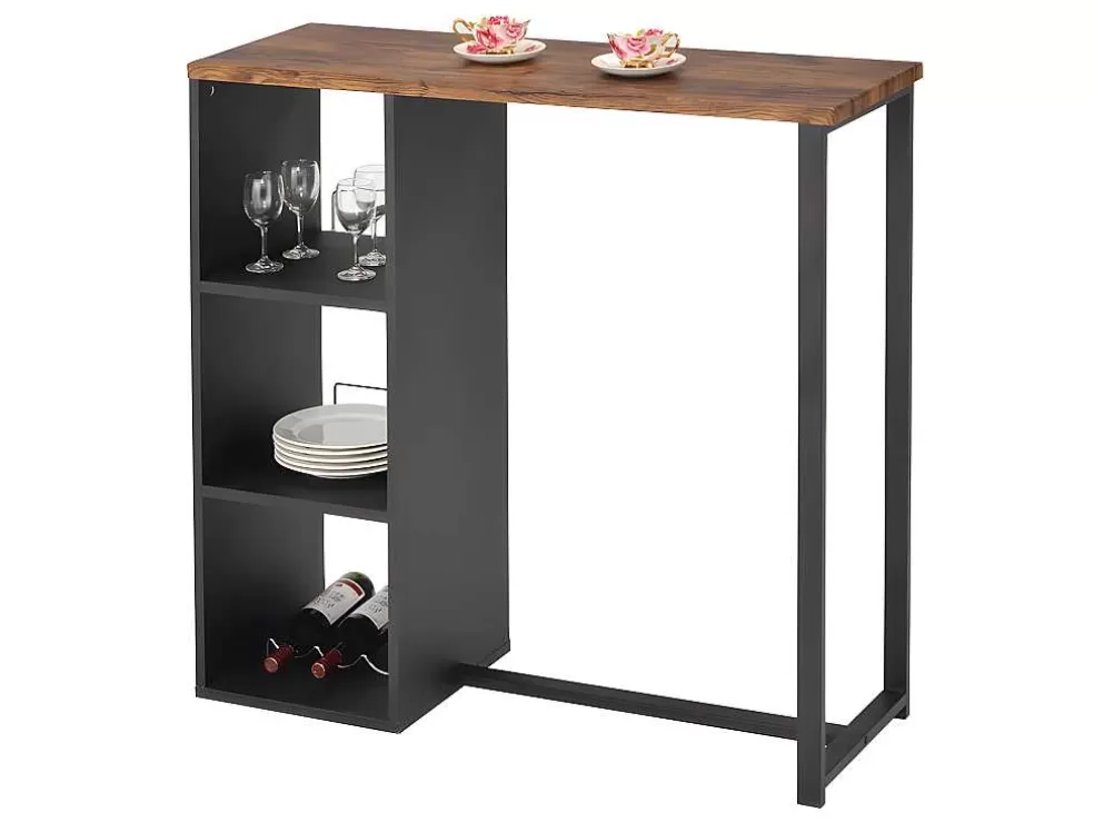 Vente-unique Móvel De Bar Morena - Metal E Mdf - Tampo Efeito Nogueira* Móvel De Bar