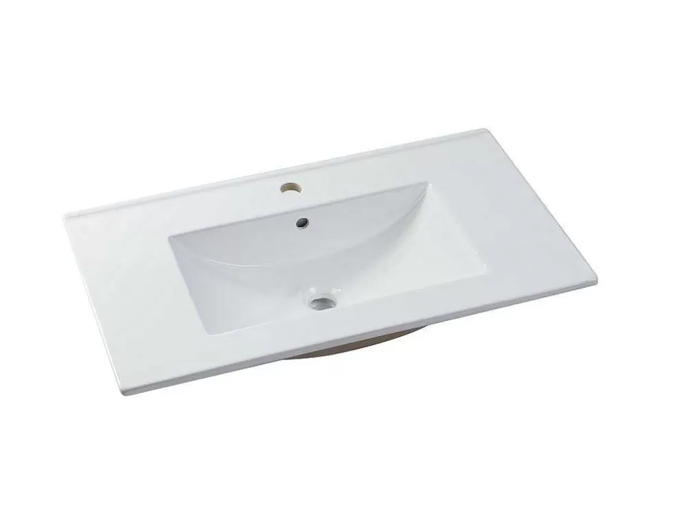 Vente-unique Móvel De Casa De Banho Com Lavatório De Encastrar, Folha De Carvalho, 80 Cm - Cosmoti* Móvel Lavatório Individual