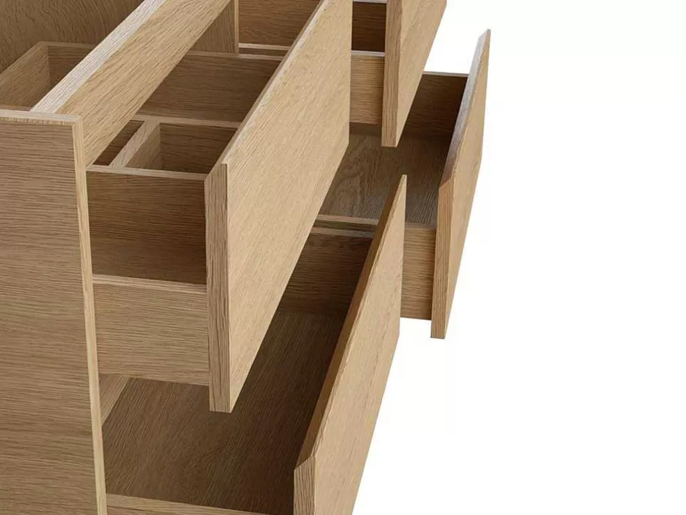 Vente-unique Móvel De Casa De Banho Com Lavatório Duplo De Pedra E Espelho, Folha De Carvalho, 120 Cm - Milipam* Móvel Lavatório Duplo