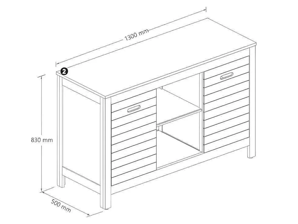Vente-unique Móvel De Casa De Banho Em Madeira De Acacia Com Lavatório Individual De 130 Cm - Pulukan* Móvel Lavatório Duplo