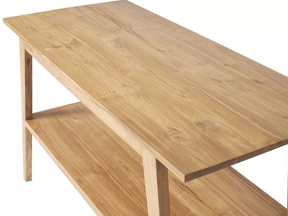 Vente-unique Móvel De Casa De Banho Em Teca Com Lavatório Duplo De 120 Cm - Bobotsari* Móvel Lavatório Duplo