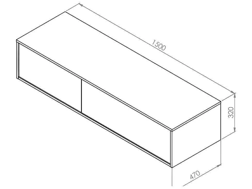 Vente-unique Móvel De Casa De Banho Suspenso Branco Com Lavatório Duplo C150 Cm - Isaure Ii* Móvel Lavatório Duplo
