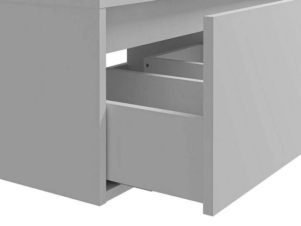 Vente-unique Móvel De Casa De Banho Suspenso Branco Com Lavatório Duplo C150 Cm - Isaure Ii* Móvel Lavatório Duplo