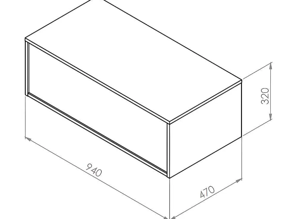 Vente-unique Móvel De Casa De Banho Suspenso Branco Com Lavatório Individual E Duas Gavetas 94 Cm - Teana Ii* Móvel Lavatório Individual