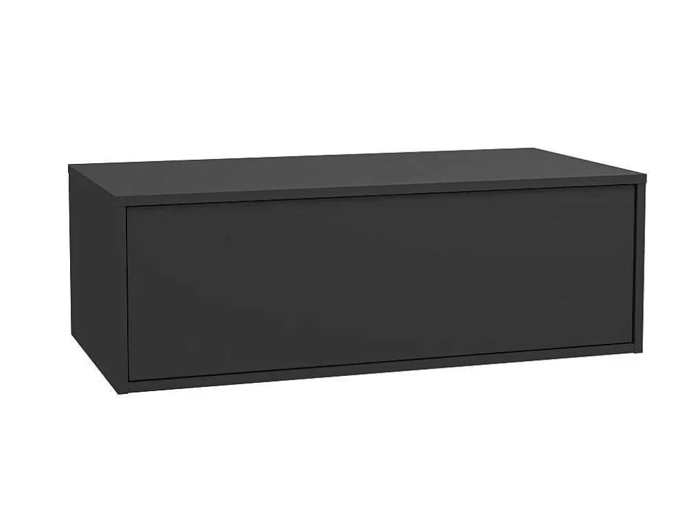 Vente-unique Móvel De Casa De Banho Suspenso Cinza Antracite Com Lavatório Individual 94 Cm - Teana Ii* Móvel Lavatório Individual