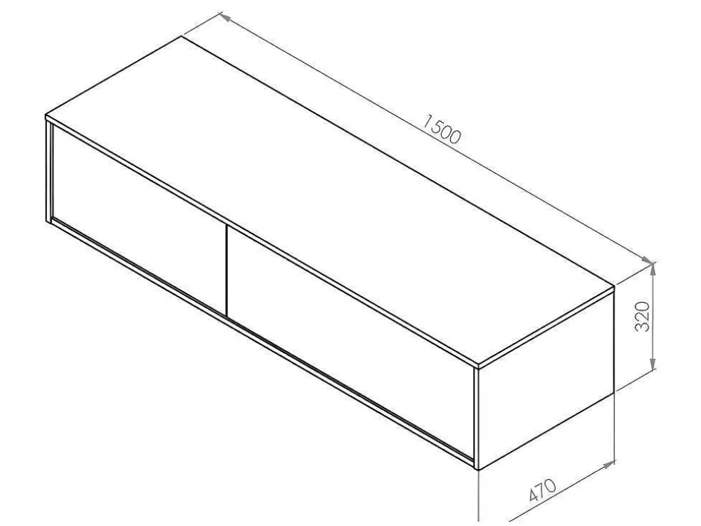 Vente-unique Móvel De Casa De Banho Suspenso Com Lavatório Duplo Cor Cinza Antracite C150 Cm - Isaure Ii* Móvel Lavatório Duplo