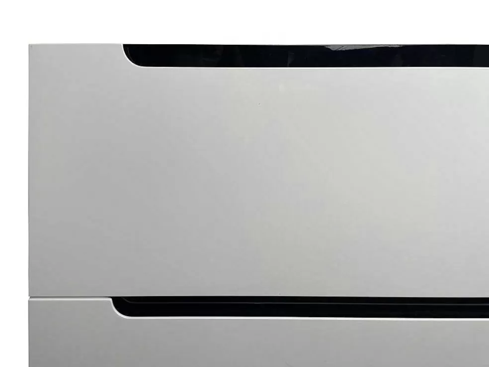 Vente-unique Móvel De Casa De Banho Suspenso Com Lavatório Duplo De Encastrar E Coluna Branco 120 Cm - Selita* Móvel Lavatório Duplo