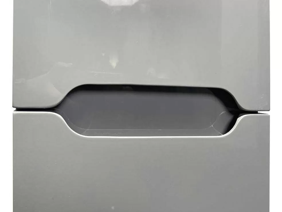 Vente-unique Móvel De Casa De Banho Suspenso Com Lavatório Duplo De Encastrar E Coluna Cinzento 120 Cm - Selita* Móvel Lavatório Duplo