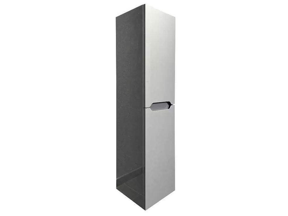 Vente-unique Móvel De Casa De Banho Suspenso Com Lavatório Duplo De Encastrar E Coluna Cinzento 120 Cm - Selita* Móvel Lavatório Duplo
