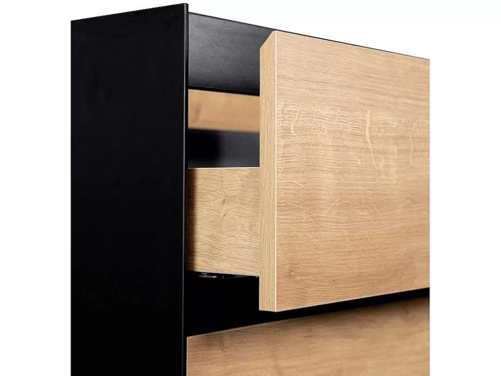 Vente-unique Móvel De Casa De Banho Suspenso Com Lavatório Embutido Cor Clara E Preto 80 Cm - Lannick* Móvel Lavatório Individual