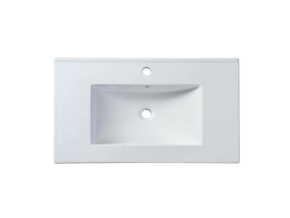 Vente-unique Móvel De Casa De Banho Suspenso Com Lavatório Embutido Terracota Listrada 80 Cm - Pavani* Móvel Lavatório Individual