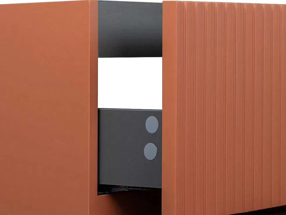 Vente-unique Móvel De Casa De Banho Suspenso Com Lavatório Embutido Terracota Listrada 80 Cm - Pavani* Móvel Lavatório Individual