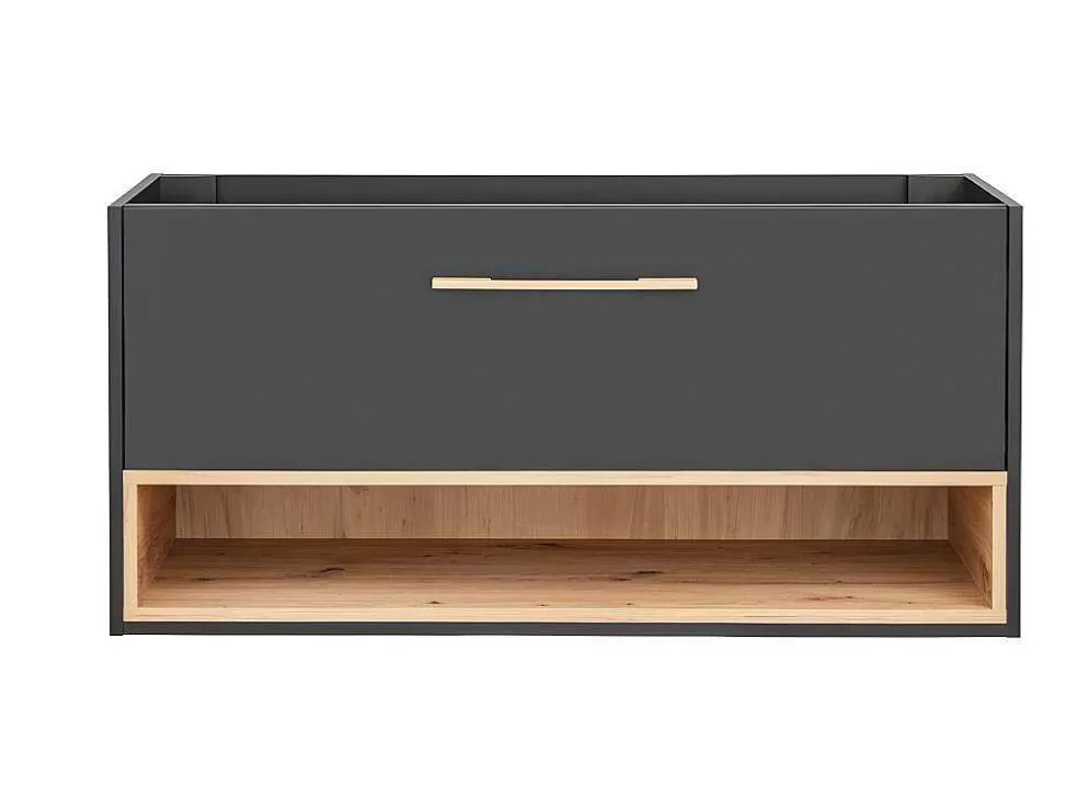 Vente-unique Móvel De Casa De Banho Suspenso Cor Antracite De 120 Cm - Yangra* Móvel Para Lavatório