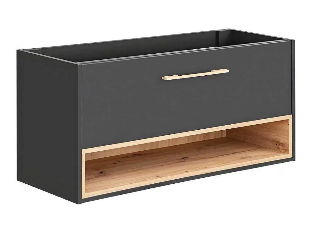 Vente-unique Móvel De Casa De Banho Suspenso Cor Antracite De 120 Cm - Yangra* Móvel Para Lavatório