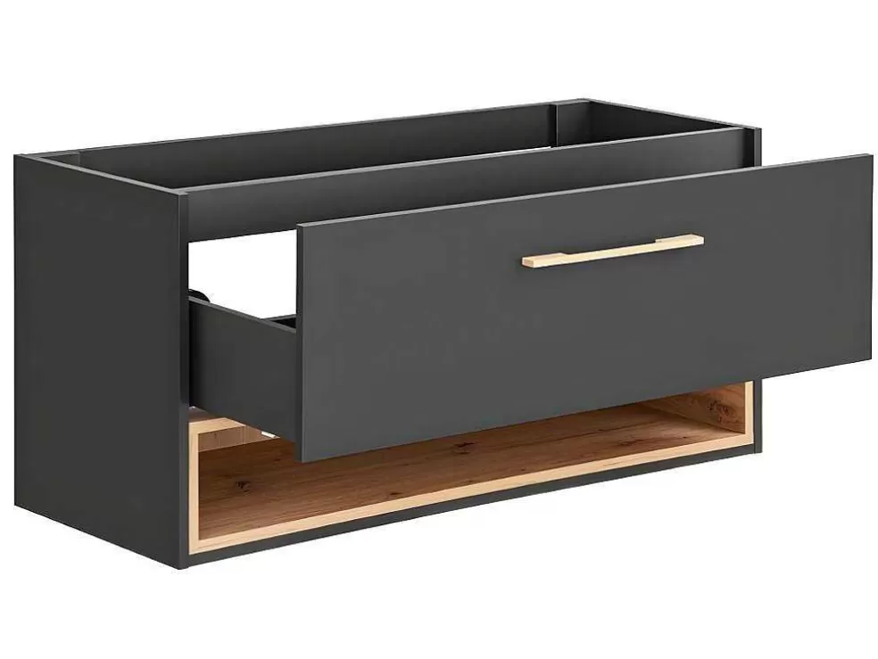 Vente-unique Móvel De Casa De Banho Suspenso Cor Antracite De 120 Cm - Yangra* Móvel Para Lavatório