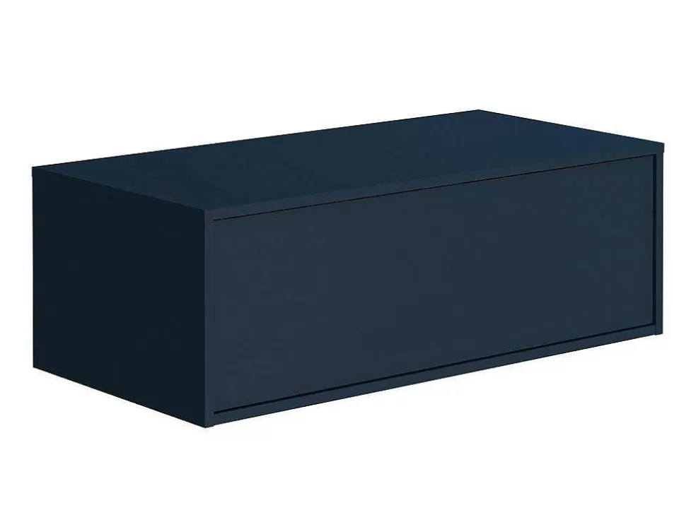 Vente-unique Móvel De Casa De Banho Suspenso Cor Azul-Escuro Com Lavatório Individual 94 Cm - Teana Ii* Móvel Lavatório Individual
