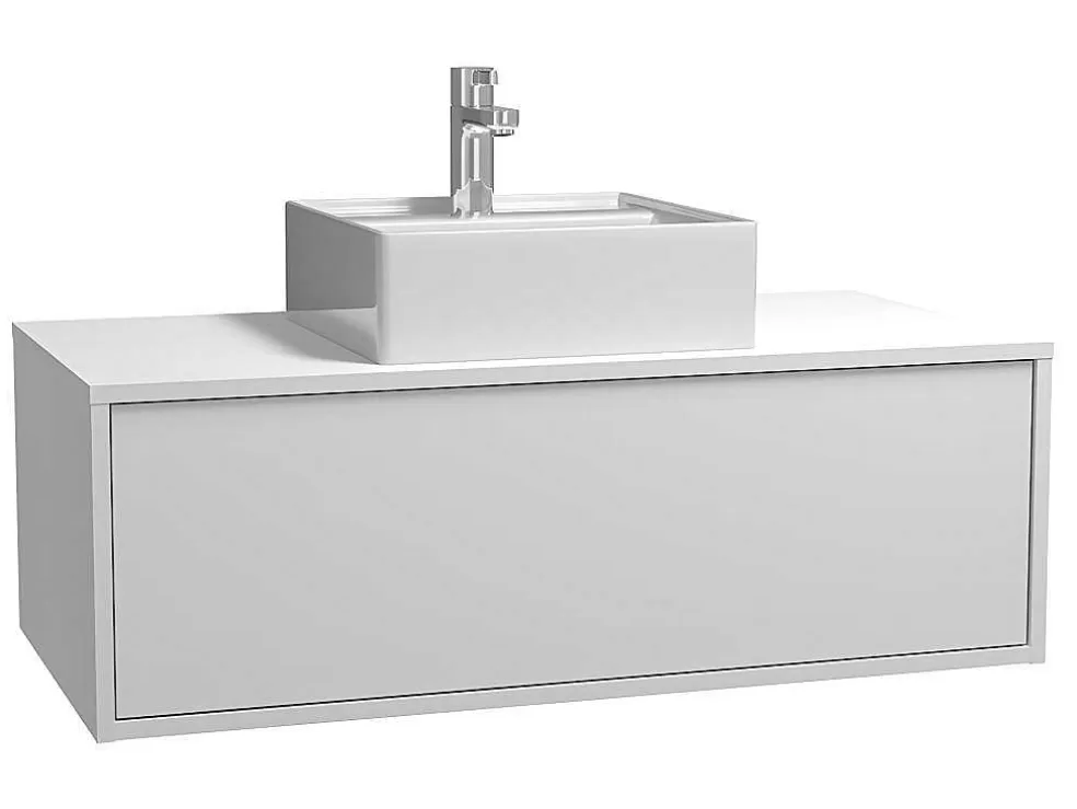 Vente-unique Móvel De Casa De Banho Suspenso Cor Branco Com Lavatório Individual - Teana* Promoções Casa De Banho & Bem-Estar